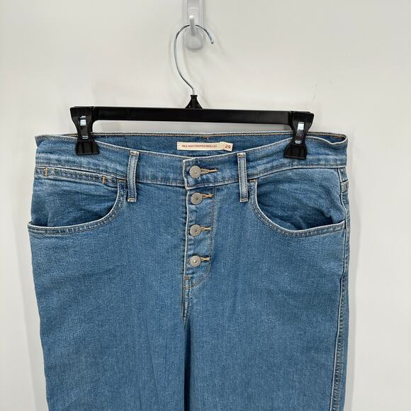 LEVI'S Mile High Cropped Wide Leg Button Fly Jean // 29 - Picture 3 of 8